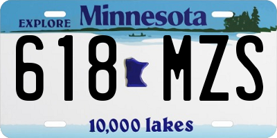 MN license plate 618MZS