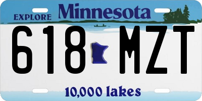 MN license plate 618MZT