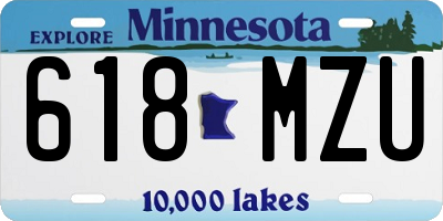 MN license plate 618MZU