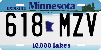 MN license plate 618MZV