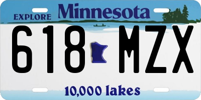 MN license plate 618MZX