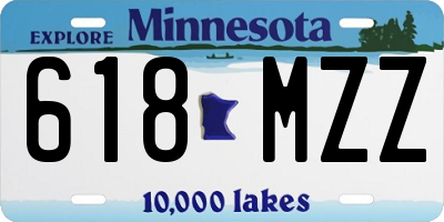 MN license plate 618MZZ