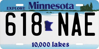 MN license plate 618NAE