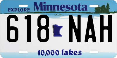 MN license plate 618NAH
