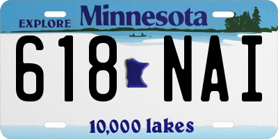 MN license plate 618NAI