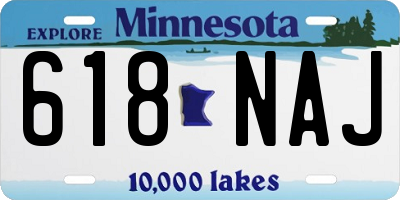 MN license plate 618NAJ