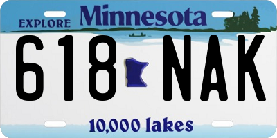 MN license plate 618NAK