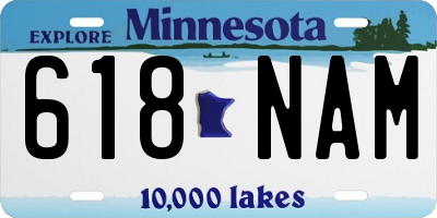 MN license plate 618NAM