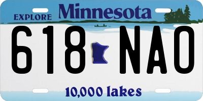 MN license plate 618NAO