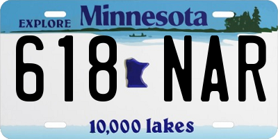 MN license plate 618NAR