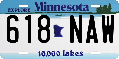 MN license plate 618NAW