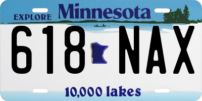 MN license plate 618NAX