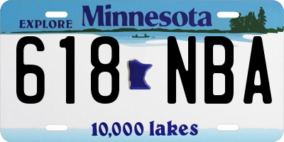MN license plate 618NBA