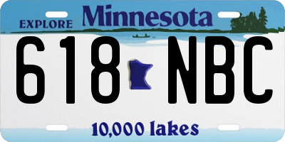 MN license plate 618NBC