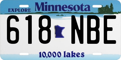 MN license plate 618NBE
