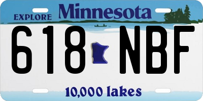 MN license plate 618NBF