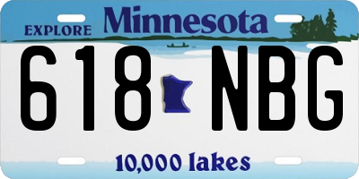 MN license plate 618NBG