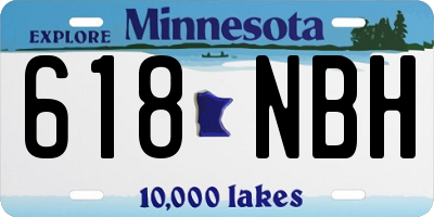 MN license plate 618NBH
