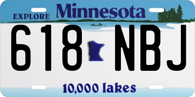 MN license plate 618NBJ