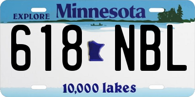 MN license plate 618NBL
