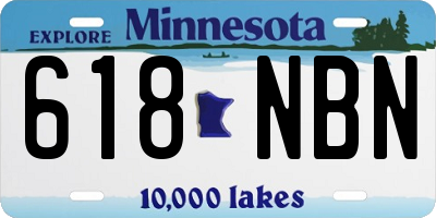 MN license plate 618NBN