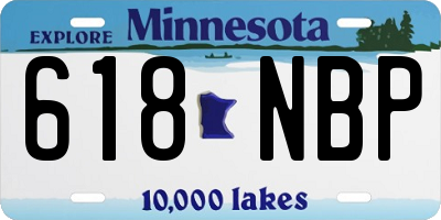 MN license plate 618NBP