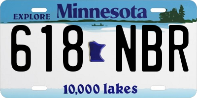 MN license plate 618NBR