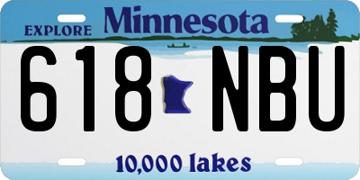 MN license plate 618NBU