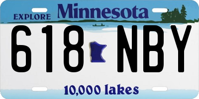 MN license plate 618NBY