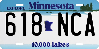 MN license plate 618NCA