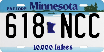 MN license plate 618NCC