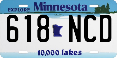 MN license plate 618NCD