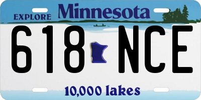 MN license plate 618NCE