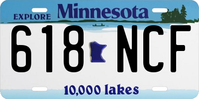 MN license plate 618NCF