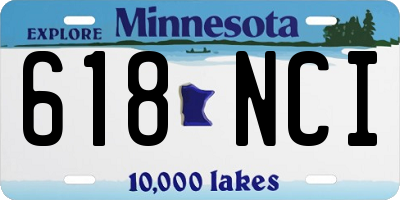 MN license plate 618NCI
