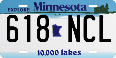 MN license plate 618NCL