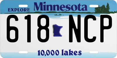 MN license plate 618NCP