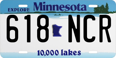 MN license plate 618NCR