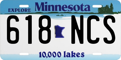 MN license plate 618NCS