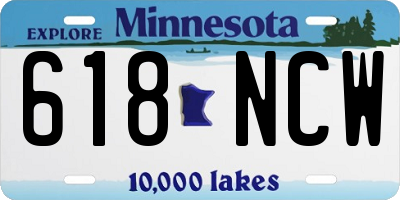 MN license plate 618NCW