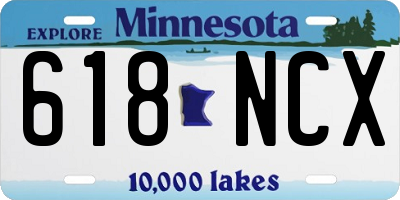 MN license plate 618NCX