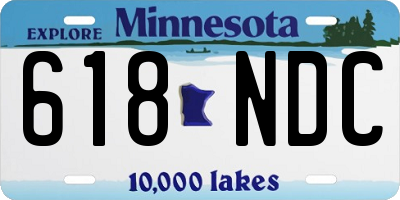 MN license plate 618NDC