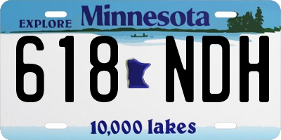 MN license plate 618NDH