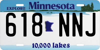 MN license plate 618NNJ