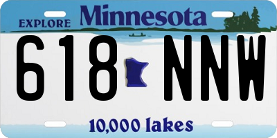 MN license plate 618NNW