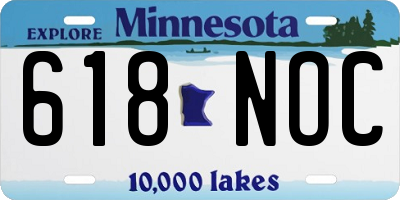 MN license plate 618NOC