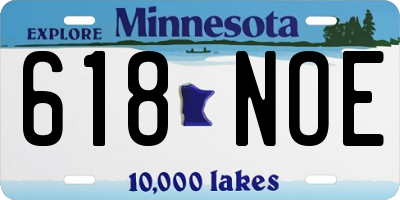 MN license plate 618NOE