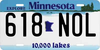 MN license plate 618NOL