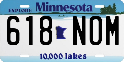 MN license plate 618NOM
