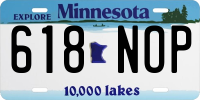 MN license plate 618NOP